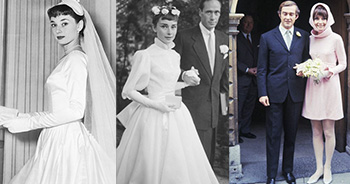 La historia de los tres vestidos de novia de Audrey Hepburn, incluyendo la boda q