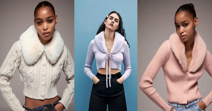 Sweter con cuello peludo: tendencia del invierno 2021